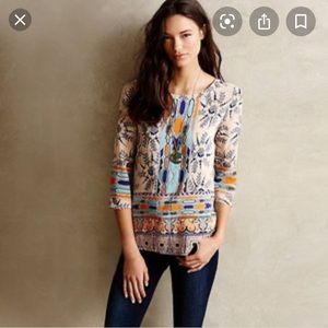 Maeve Womens Sz 6 Silk Top